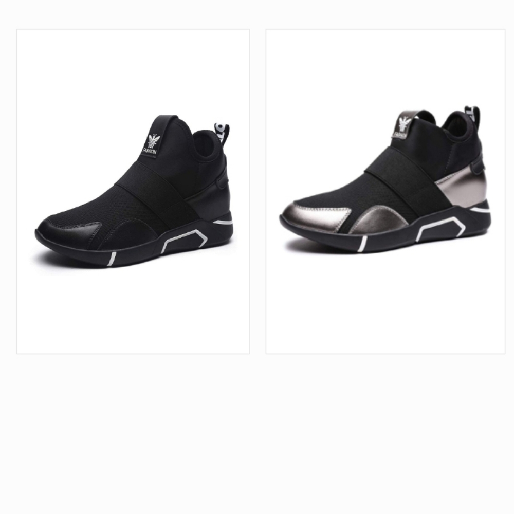 2 pairs of Women's Fashion Sneakers Breathable Lace Up Walking Shoe